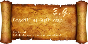 Bogdány Györgyi névjegykártya