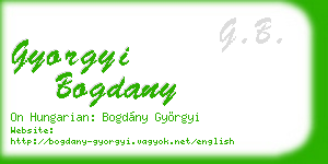 gyorgyi bogdany business card