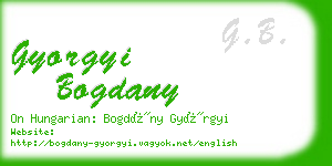 gyorgyi bogdany business card